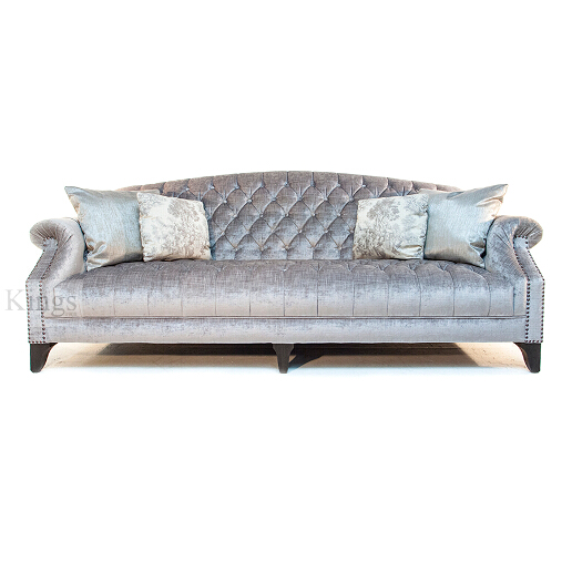 John Sankey Fairbanks Lounger Large Sofa in Grey Velvet Fabric