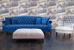 John Sankey Fairbanks Lounger in Block Velvet Venetian Blue with Boothby Square Ottoman and Crawford Chair