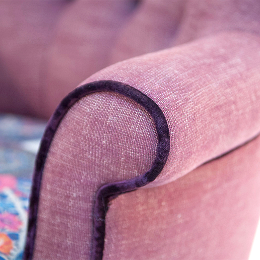 John Sankey Ferdinand Chair in Floral Fabric Arm Details