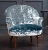 John Sankey Ferdinand Chair in Ava Velvet Cloud and Lagoon Fabrics