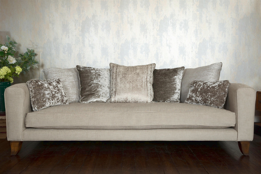 John Sankey Voltaire Pillow Back Kingsize Sofa in Hudson Linen Fabric