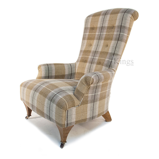 John Sankey Hawthorne Chair In Viola Barley Plaid Wool Fabric