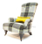 John Sankey Hawthorne Chair in Cello Lime Wool Fabric