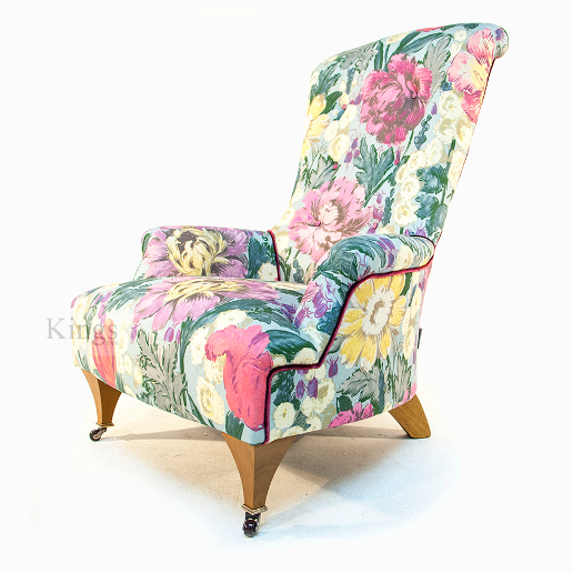 John Sankey Hawthorne Chair in Loseley Park Lime Floral Fabric