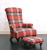John Sankey Hawthorne Chair in Viola Hunting Red Fabric with Toggle Stool