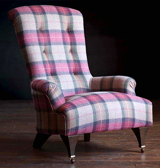John Sankey Hawthorne Chair in Wool Plaid Fabric