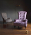 John Sankey Hawthorne Chairs in Mamba Amethyst and Houndstooth Bark Fabrics