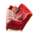John Sankey Holkham Grand Sofa in Ava Velvet Warm Red Fabric with Soft Check Damson Seat Cushions