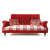 John Sankey Holkham Grand Sofa in Ava Velvet Warm Red Fabric with Soft Check Damson Seat Cushions