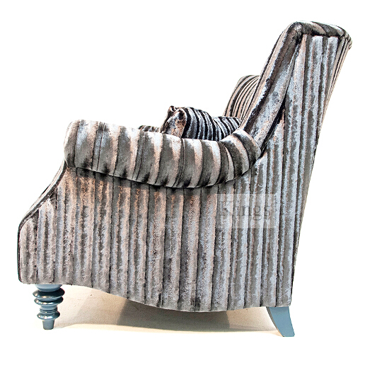 John Sankey Holkham Large Sofa in Renishaw Coal Fabric with Linen Fabric Seat Cushions
