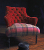 John Sankey Milliner Chair Du Berry Velvet and Soft Check Damson Fabrics