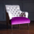 John Sankey Milliner Chair in Cristallo Nickel Forenza Crocus Fabric