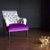 John Sankey Milliner Chair in Cristallo Nickel Forenza Crocus Fabric