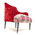 John Sankey Milliner Chair in Red Velvet and Wool Fabrics