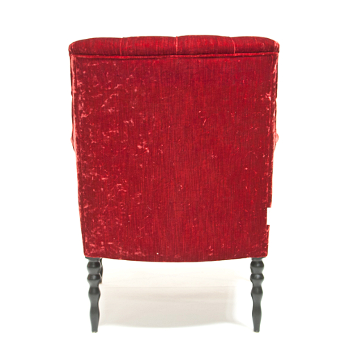 John Sankey Milliner Chair in Red Velvet and Wool Fabrics