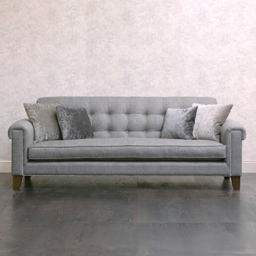 John Sankey Mitford Club Sofa in Rodin Slate Wool Fabric