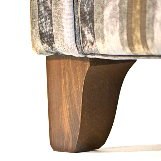 John Sankey Mitford Club Sofa Legs in Antique Oak Finish Detail