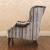 John Sankey Moliere Wing Chair in Chevalier Stripe Graphite Fabric