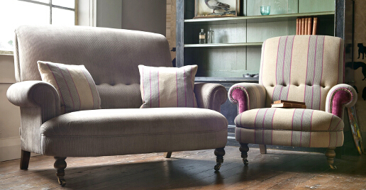 John Sankey Partridge Sofa and Chair Landscape Hero Roomset