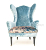 John Sankey Rickman Chair in Ava Velvet Lagoon Fabric