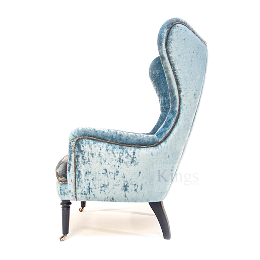 John Sankey Rickman Chair in Ava Velvet Lagoon Fabric