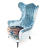 John Sankey Rickman Chair in Ava Velvet Lagoon Fabric