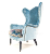 John Sankey Rickman Chair in Ava Velvet Lagoon Fabric