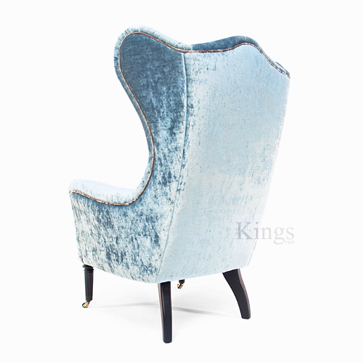 John Sankey Rickman Chair in Ava Velvet Lagoon Fabric