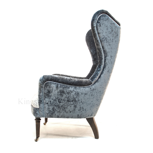 John Sankey Rickman Chair in Toile Grey Velvet Fabric