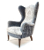 John Sankey Rickman Chair in Toile Grey Velvet Fabric