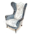 John Sankey Rickman Chair in Toile Grey Velvet
