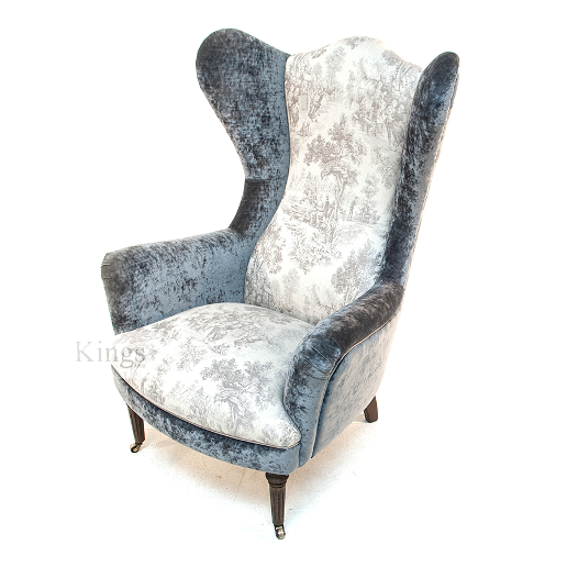 John Sankey Rickman Chair in Toile Grey Velvet