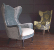 John Sankey Rickman Chairs in Blue Velvet and Floral Fabrics