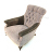 John Sankey Slipper Chair in Apollinaire Dove Fabric with Leather Arms