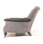 John Sankey Slipper Chair in Apollinaire Dove Fabric with Leather Arms Side View