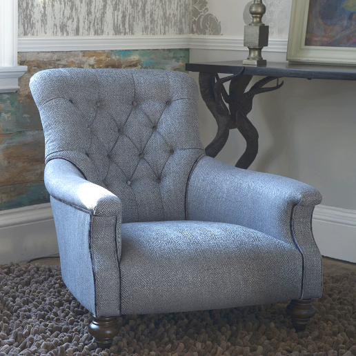 John Sankey Slipper Chair in Rodin Slate Wool Fabric