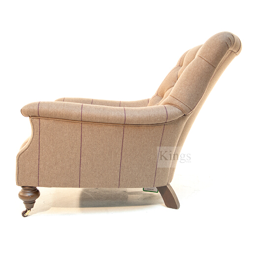 John Sankey Slipper Chair in Wool Stripe Side View