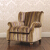 John Sankey Tolstoy Chair in Chevalier Stripe Rose Gold Fabric