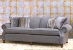 John Sankey Tolstoy Sofa in Milligan Charcoal Fabric with Velvet Piping