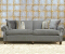 John Sankey Tolstoy Sofa in Milligan Charcoal Fabric with Velvet Piping