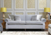 John Sankey Tolstoy Sofa in Milligan Silver Fabric with Velvet Piping