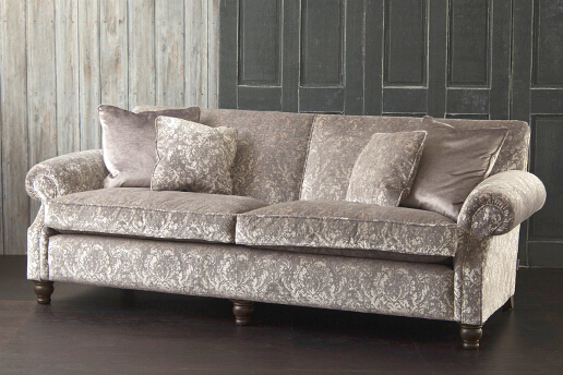 John Sankey Tolstoy Sofa in Cordelia Velvet Truffle Fabric