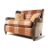 John Sankey Tosca Snuggler Sofa in Cello Toast Fabric with Hawker Peat Arms and Wings