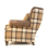 John Sankey Tosca Snuggler Sofa in Soft Check Cognac Wool Fabric with Leather Arms and Wings