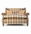 John Sankey Tosca Snuggler Sofa in Soft Check Cognac Wool Fabric with Leather Arms and Wings