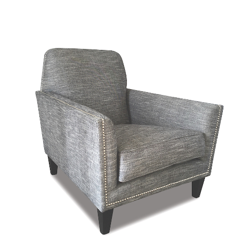 John Sankey Tuxedo Club Chair in Hudson Nero Fabric with Studding