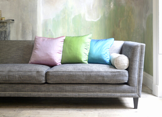 John Sankey Tuxedo Sofa in Hudson Nero Fabric with Scatter Cushions