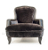 John Sankey Upholstery Alphonse Chair in Brown Velvet Fabrics with Leather Border and Studs