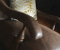 John Sankey Byron Chaise Chair in Hawker Peat Leather Arm Details
