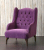 John Sankey Buckingham Wing Chair in Tate Velvet Blackberry Fabric